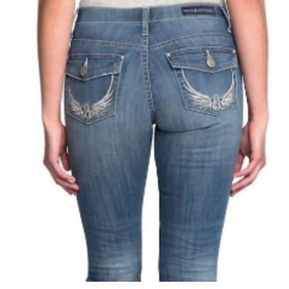 ROCK & REPUBLIC Kendall Cropped Denim Blue Sz 10 - Picture 1 of 10